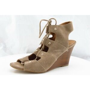 Le Chateau Women Sz 36 M Brown‎ Wedge Leather Shoes